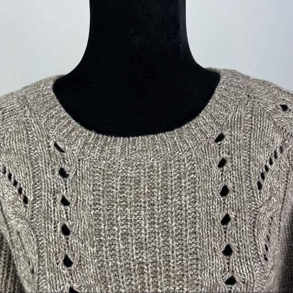 Lucky Brand Women's Cable Knit Sweater Brown Wool Blend size Large - Picture 3 of 12